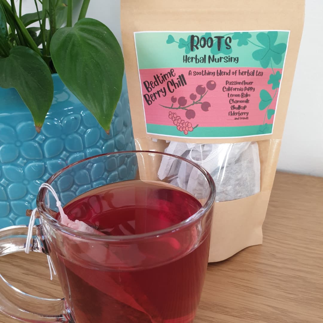 BEDTIME BERRY CHILL - Herbal Tea Blend - gentle relief from anxiety, agitation and sleeplessness.