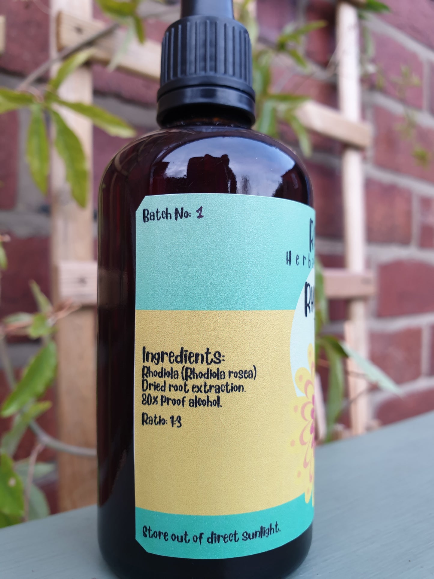 RHODIOLA ROSEA herbal tincture 1:3, for stress relief, muscle strength and stamina, increasing energy and memory, and immune system function